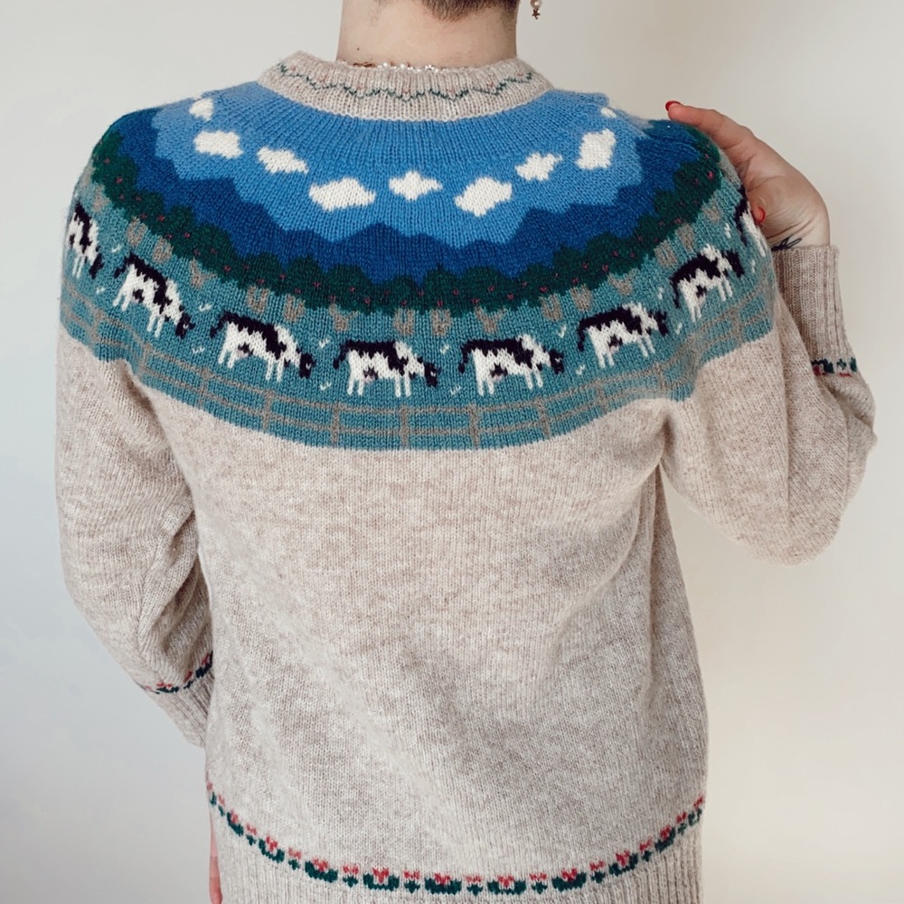 SOLD OUT Vintage Super Exclusive Orvis Cow Wool Sweater - Picture 5 of 6